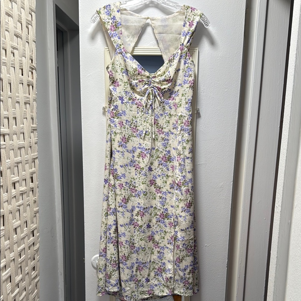 Astr Cream Ruffled Tiered Sundress